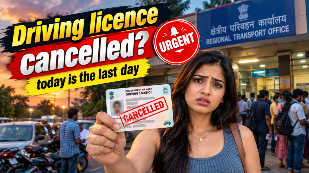 Driving licence mobile number update online through Parivahan portal with cancelled driving licence warning